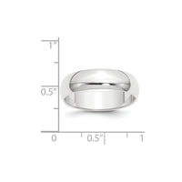 Platinum 6mm Half-Round Featherweight Band