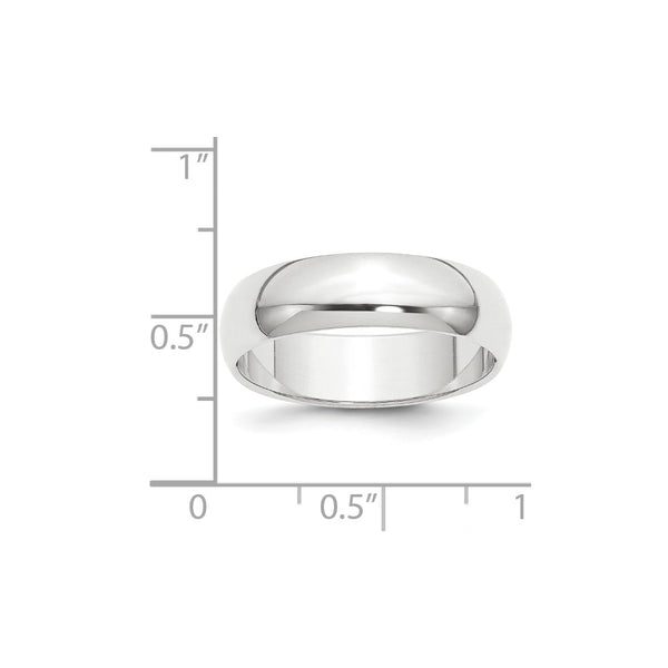 Platinum 6mm Half-Round Featherweight Band