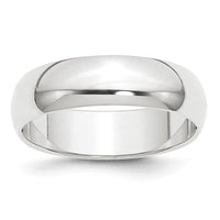 Platinum 6mm Half-Round Featherweight Band
