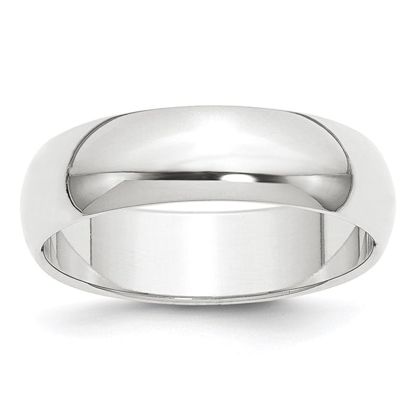 Platinum 6mm Half-Round Featherweight Band