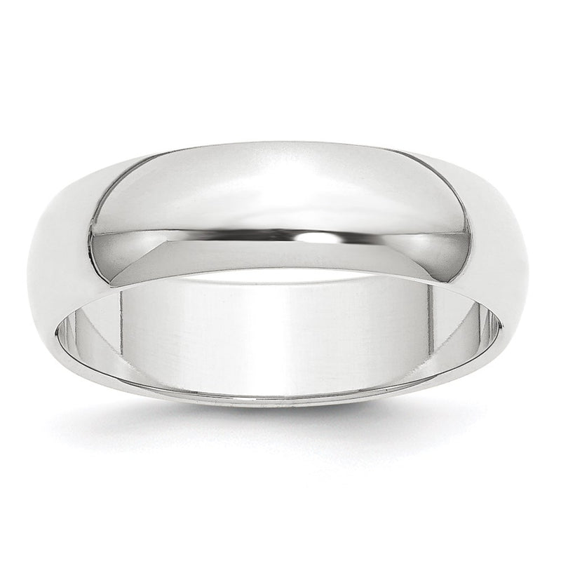 Platinum 6mm Half-Round Featherweight Band
