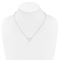 14k White Gold Diamond Heart Pendant Necklace