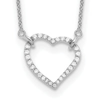 14k White Gold Diamond Heart Pendant Necklace
