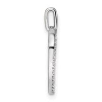 14K White Gold Polished Diamond Heart Dangle Cross Pendant