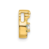 14k 6 Genuine Birthstone and Dia. Mother/Child Chain Slide