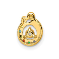 14k 6 Genuine Birthstone and Dia. Mother/Child Chain Slide