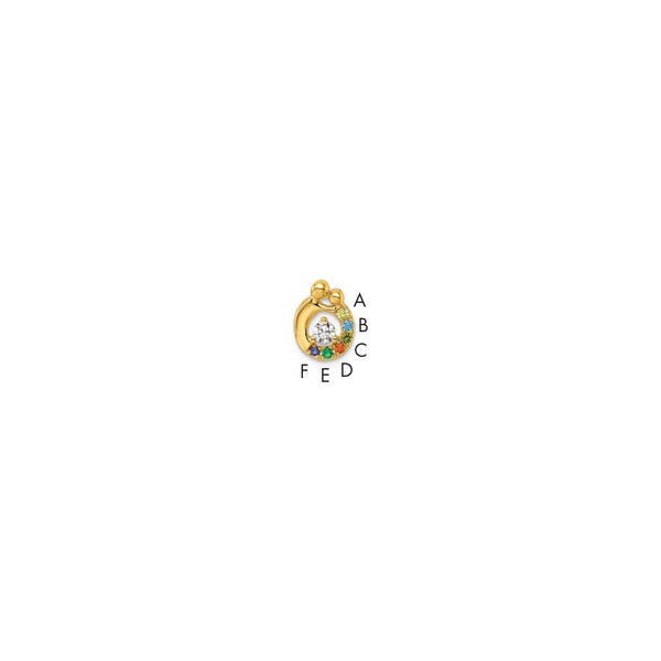 14k 6 Genuine Birthstone and Dia. Mother/Child Chain Slide