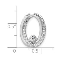 14K White Gold Polished Diamond Double Oval Chain Slide