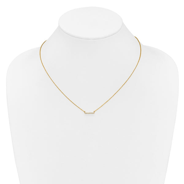 14k Diamond Bar 18 inch Necklace