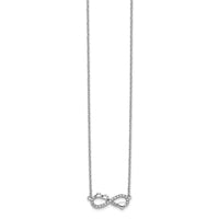 14k White Gold Diamond Infinity Pawprint/Heart 18 inch Necklace