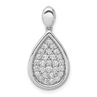 14k White Gold 1/2ct. Diamond Fancy Teardrop Pendant