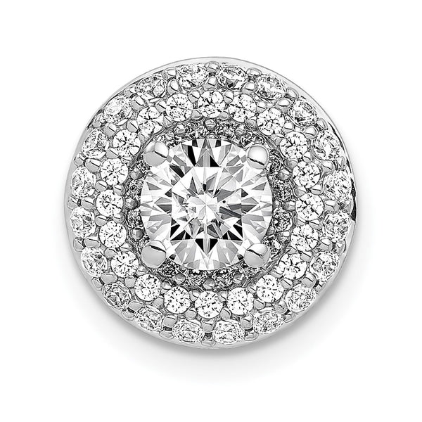 14k White Gold 5.2mm Center 3/8ct. Diamond Semi-mount Chain Slide