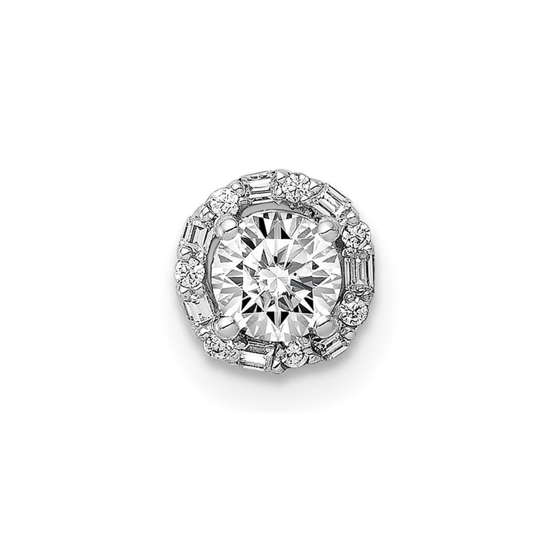 14k White Gold 4.1mm Center 1/20ct. Diamond Semi-mount Chain Slide