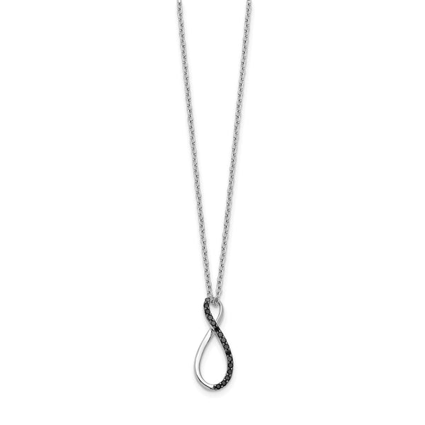 14k White Gold Black Diamond 18 inch Necklace
