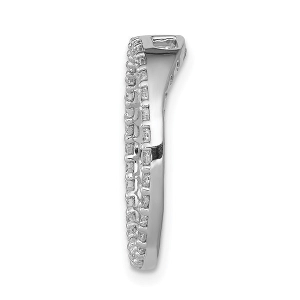 14k White Gold 1/2ct. Diamond Circle Chain Slide