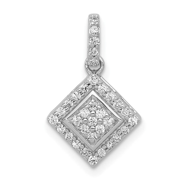 14k White Gold 1/4ct. Diamond Cluster Pendant