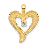 14k AA Diamond Heart Pendant