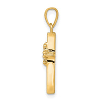 14k .01ct. Diamond Polished Cross Pendant