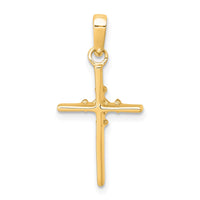 14k .01ct. Diamond Polished Cross Pendant
