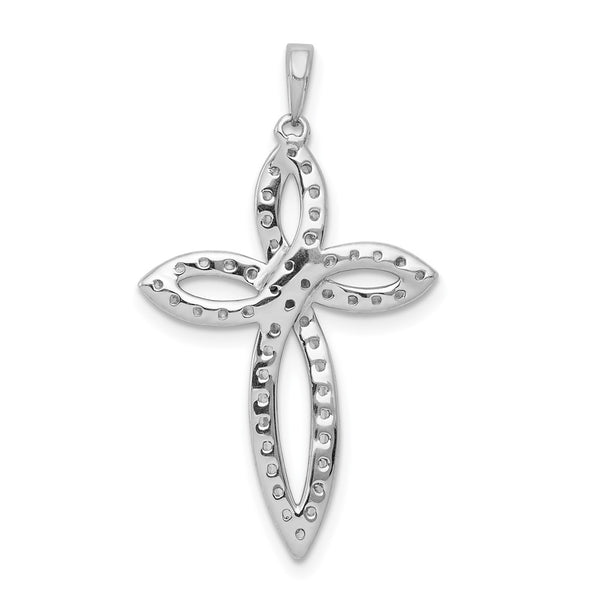 14k White Gold 1/2ct. Diamond Cross Pendant