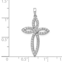 14k White Gold 1/2ct. Diamond Cross Pendant