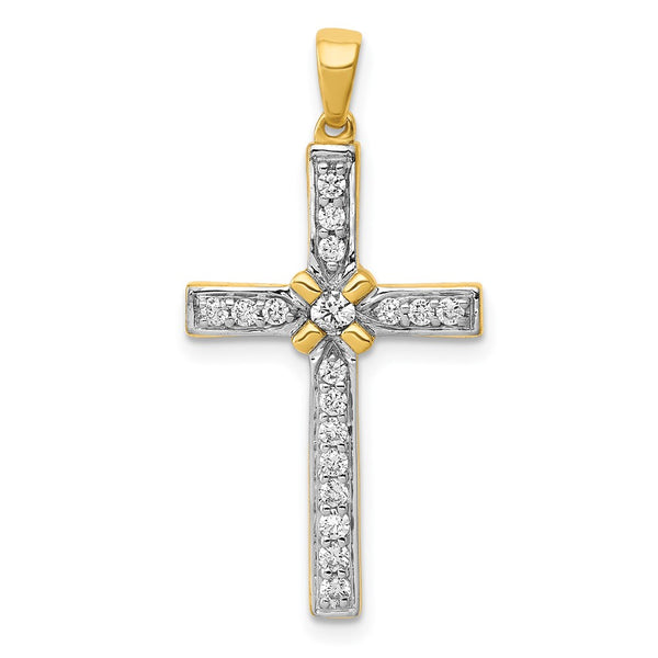 14k 1/3ct. Diamond Cross Pendant