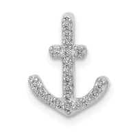 14k White Gold 1/10ct. Diamond Anchor Chain Slide
