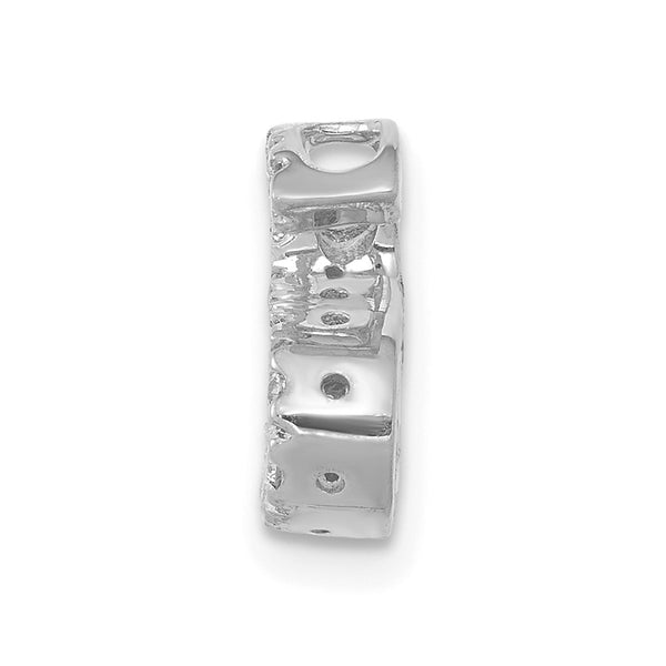 14K White Gold Diamond Letter S Initial Charm