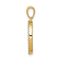 14K Diamond Letter O Initial Pendant