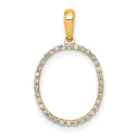 14K Diamond Letter O Initial Pendant