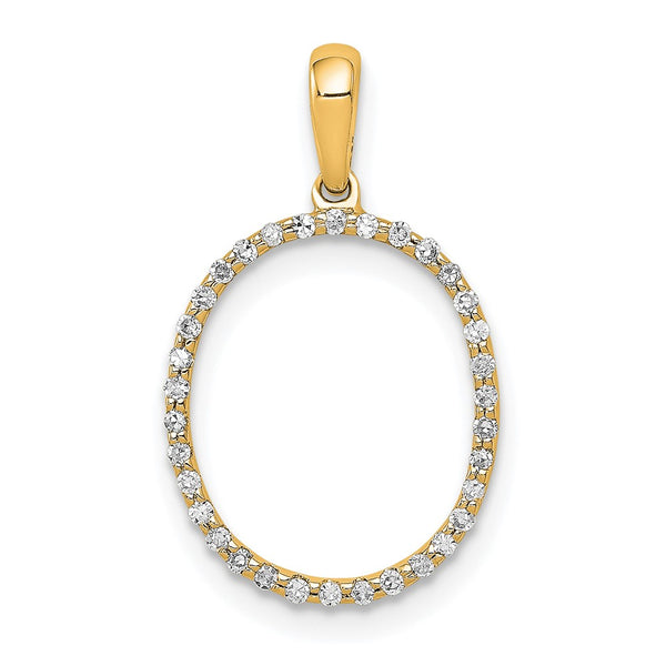 14K Diamond Letter O Initial Pendant