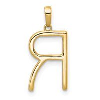 14K Diamond Letter R Initial Pendant