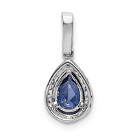 14k White Gold Pear .75 Tanzanite and Diamond Pendant