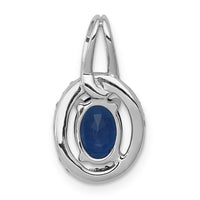 14k White Gold Diamond and .85 Sapphire Halo Pendant