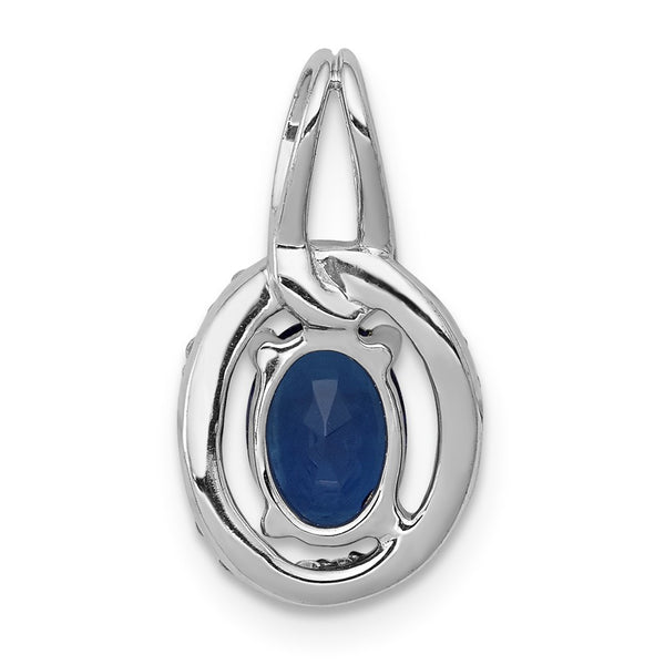 14k White Gold Diamond and .85 Sapphire Halo Pendant