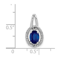 14k White Gold Diamond and .85 Sapphire Halo Pendant