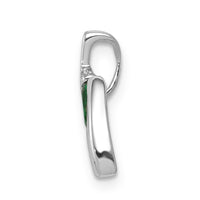 14k White Gold Fancy Diamond and Emerald Pendant