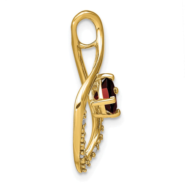 14k Garnet and Diamond Pendant