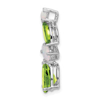 14k White Gold Peridot and Opal Chain Slide