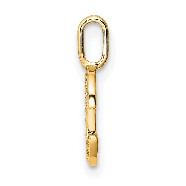 14K Yellow Gold Diamond Letter C Initial Pendant