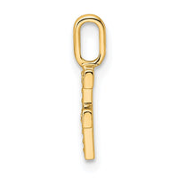 14K Gold Diamond Letter F Initial Pendant