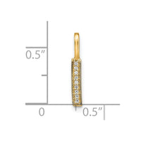 14K Yellow Gold Diamond Letter I Initial Pendant