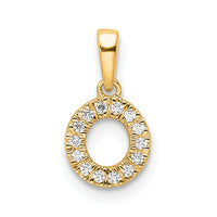 14K Diamond Letter O Initial with Bail Pendant