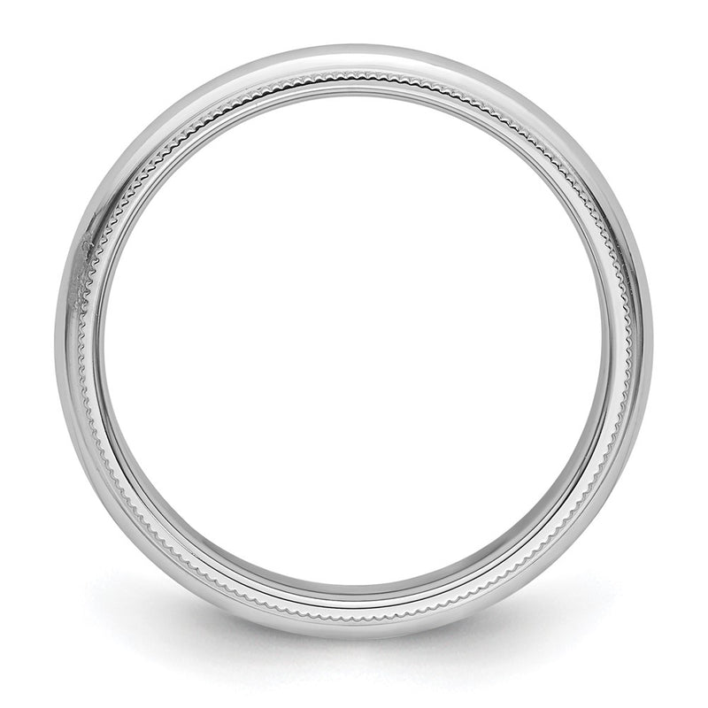 Platinum 4mm Comfort-Fit Milgrain Size 12 Wedding Band