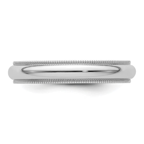 Platinum 4mm Comfort-Fit Milgrain Size 8 Wedding Band