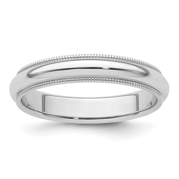 Platinum 4mm Comfort-Fit Milgrain Size 8 Wedding Band