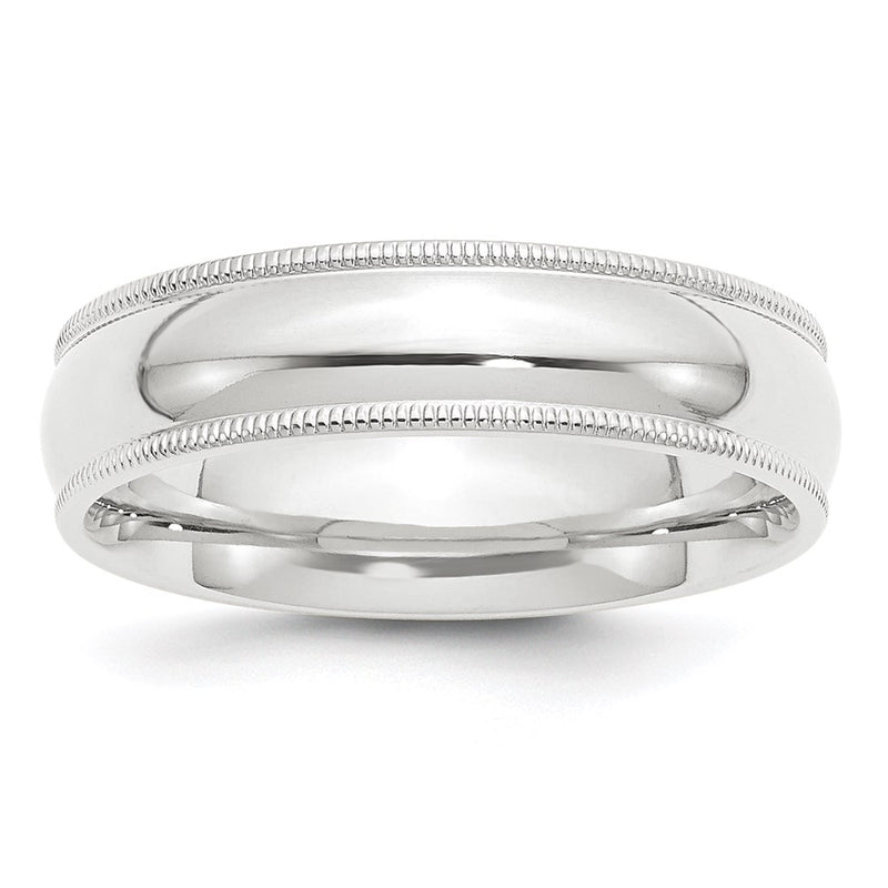 Platinum 6mm Comfort-Fit Milgrain Size 6.5 Wedding Band