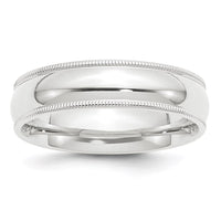 Platinum 6mm Comfort-Fit Milgrain Size 9.5 Wedding Band