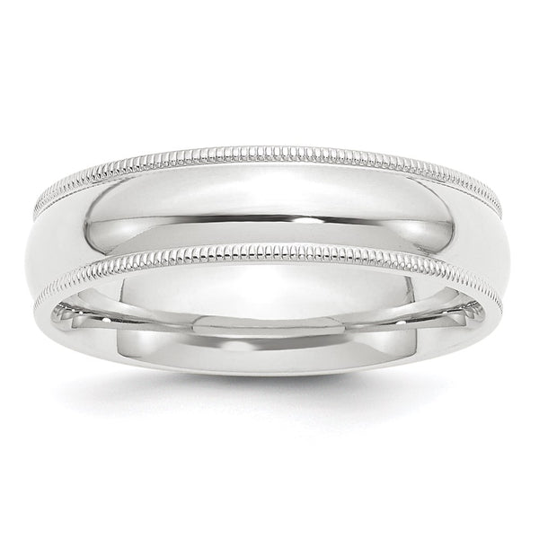 Platinum 6mm Comfort-Fit Milgrain Size 9.5 Wedding Band
