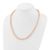 14k 7-8mm Pink Near Round Freshwater Cultured Pearl Necklace